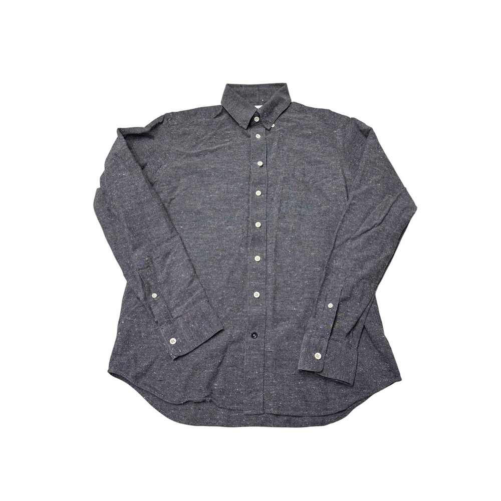 Taylor Stitch Charcoal Donegal Speckle Cotton Silk Wool Shirt Mens 40 Medium